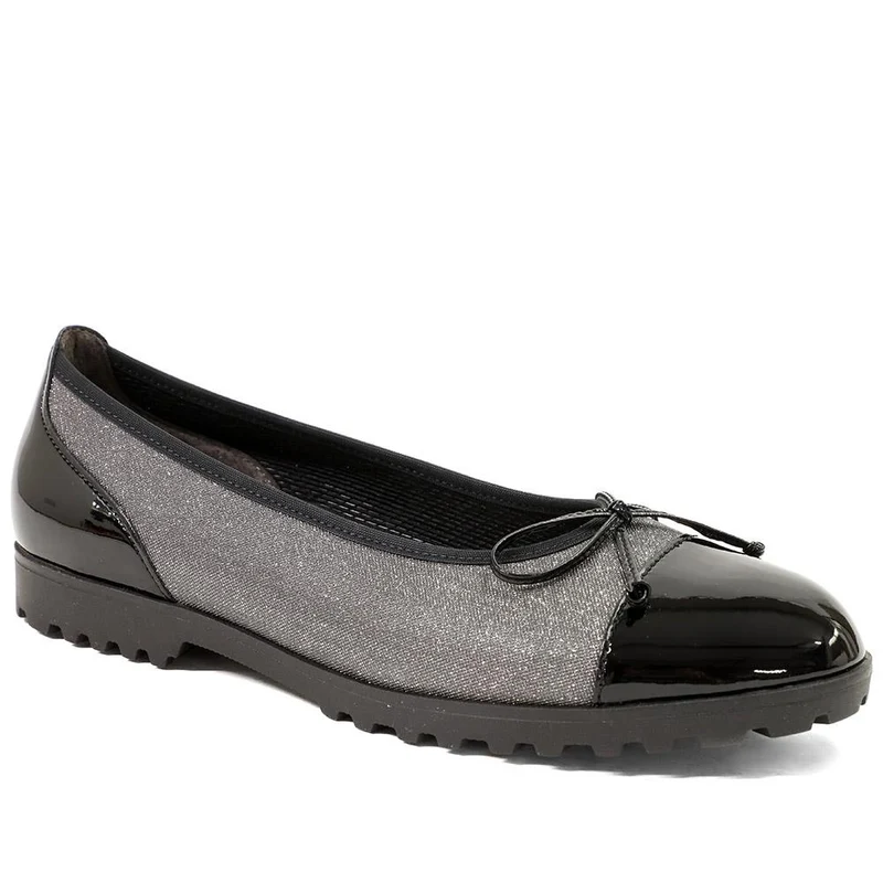 Gabor Leather Bow Detailed Ballet Flats - GAB42541 / 328 947 - Black