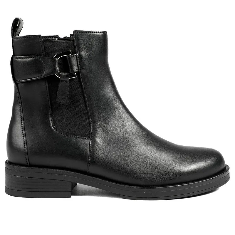 Gabor Leather Buckled Chelsea Boots - GAB42556 / 329 509 - Black