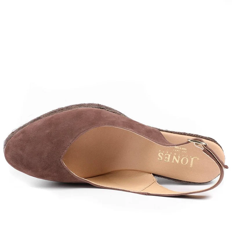 Cedrica Wide Fit Leather Slingback Espadrilles - CEDRICAWIDE / 329 056 - Chocolate Suede