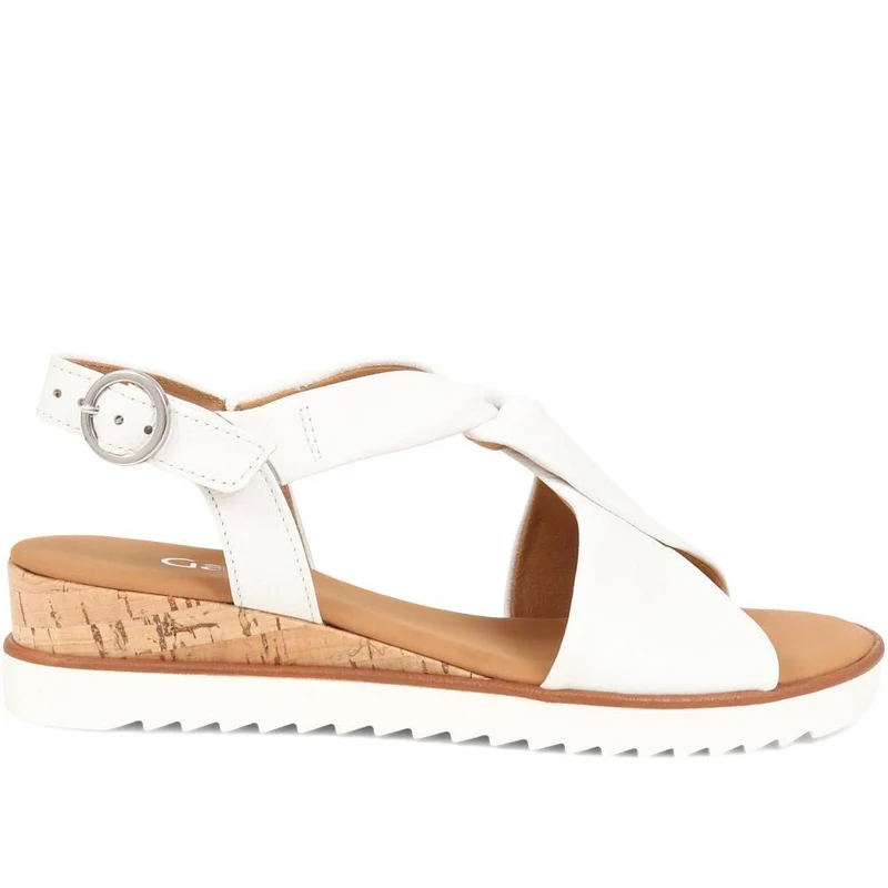 Rich Wide Fit Leather Twist-Front Sandals - GAB31514 / 317 898