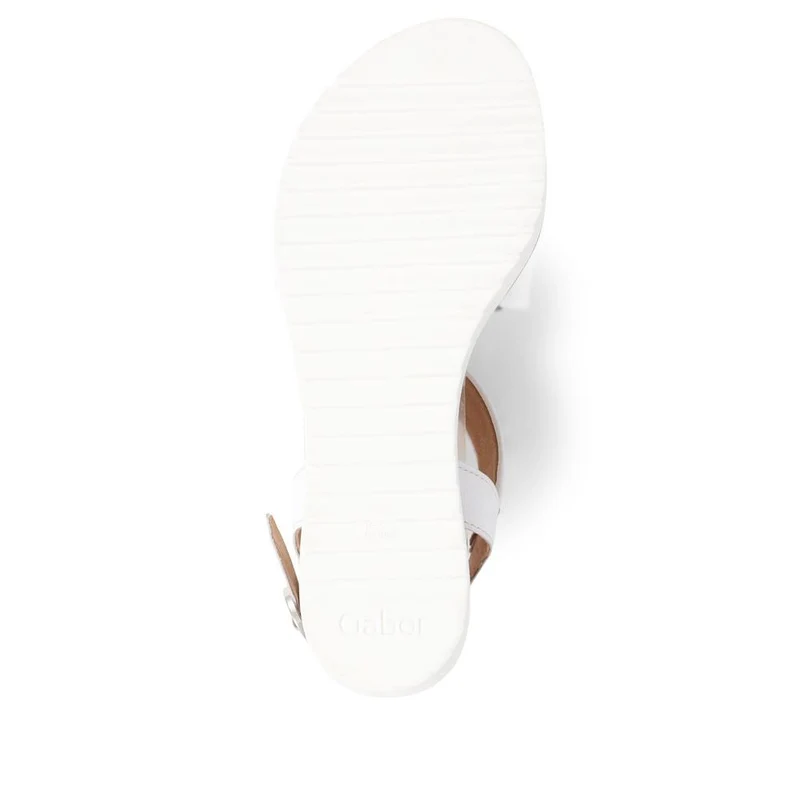 Gabor Rich Wide Fit Leather Twist-Front Sandals - GAB31514 / 317 898 - White