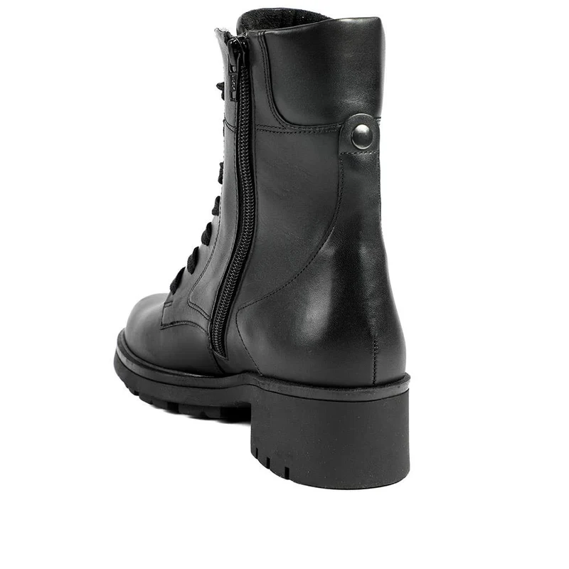 Gabor Wide Fit Leather Lace Up Ankle Boots - GAB42555 / 329 506 - Black