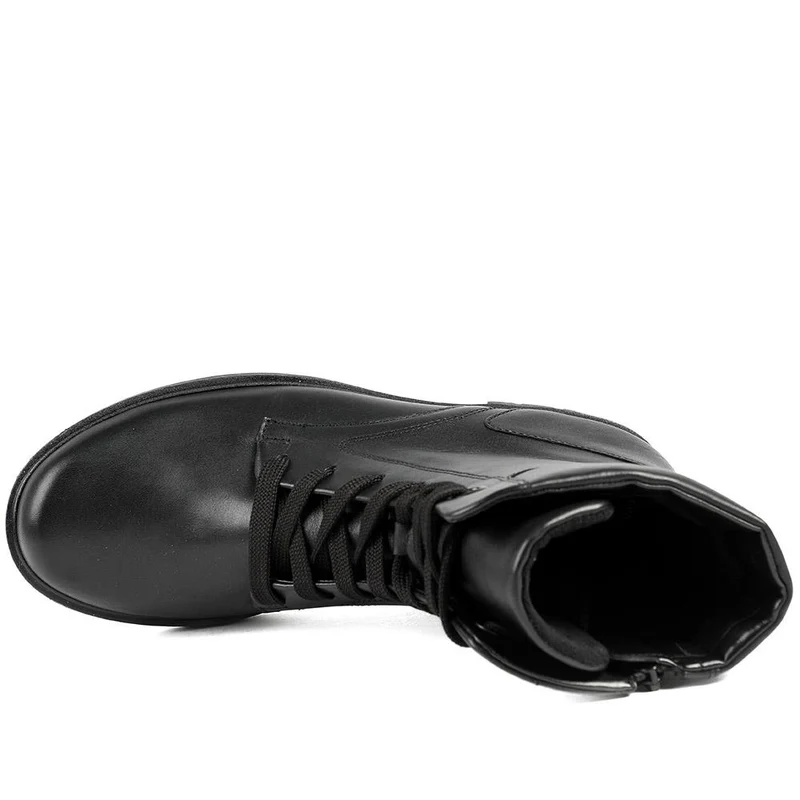 Gabor Wide Fit Leather Lace Up Ankle Boots - GAB42555 / 329 506 - Black