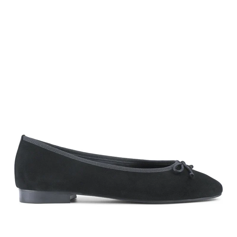 Ofelia Bow Detail Leather Pumps - OFELIA / 328 560 - Black Suede