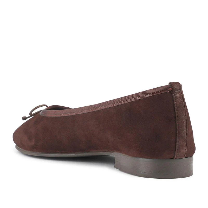 Ofelia Bow Detail Leather Pumps - OFELIA / 328 560 - Chocolate Suede