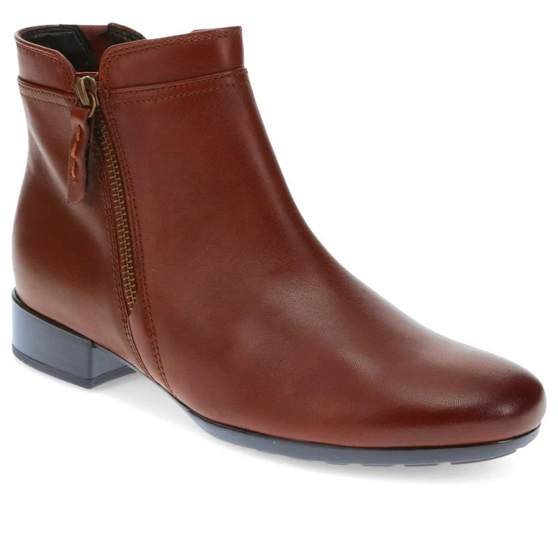 Briano Gabor Zip-Up Leather Ankle Boots - GAB40532 / 326 338 - Tan
