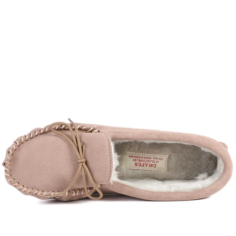 Draper Maine Moccasin Slippers - DRAPR42500 / 328 452 - Taupe Suede