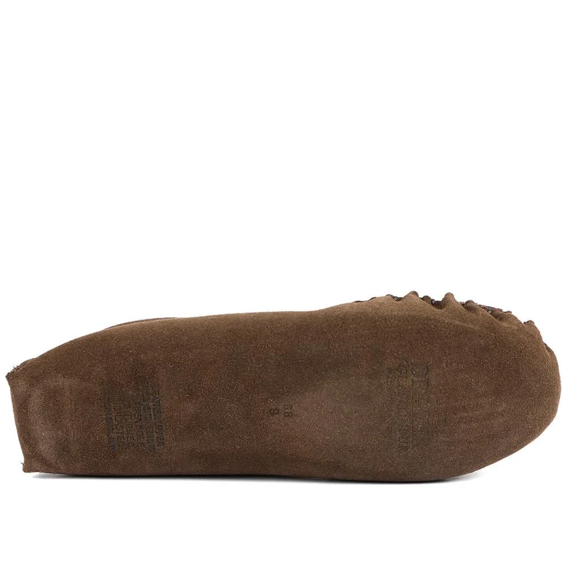Draper Maine Moccasin Slippers - DRAPR42500 / 328 452 - Brown Suede
