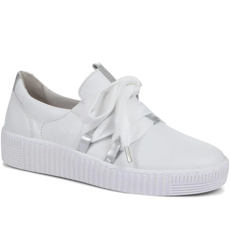 Waltz Gabor Lace-Up Trainers - GAB33506 / 319 497 - White-Silver