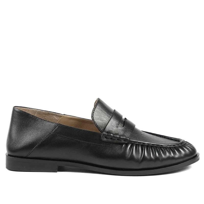 Petunia Leather Flared Heel Penny Loafers - PETUNIA / 328 898