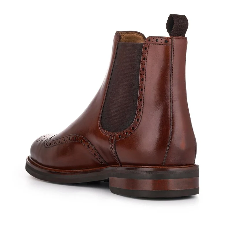 Fieldston Brogue Wingtip Chelsea Boots - FIELDSTON / 327 927 - Chestnut