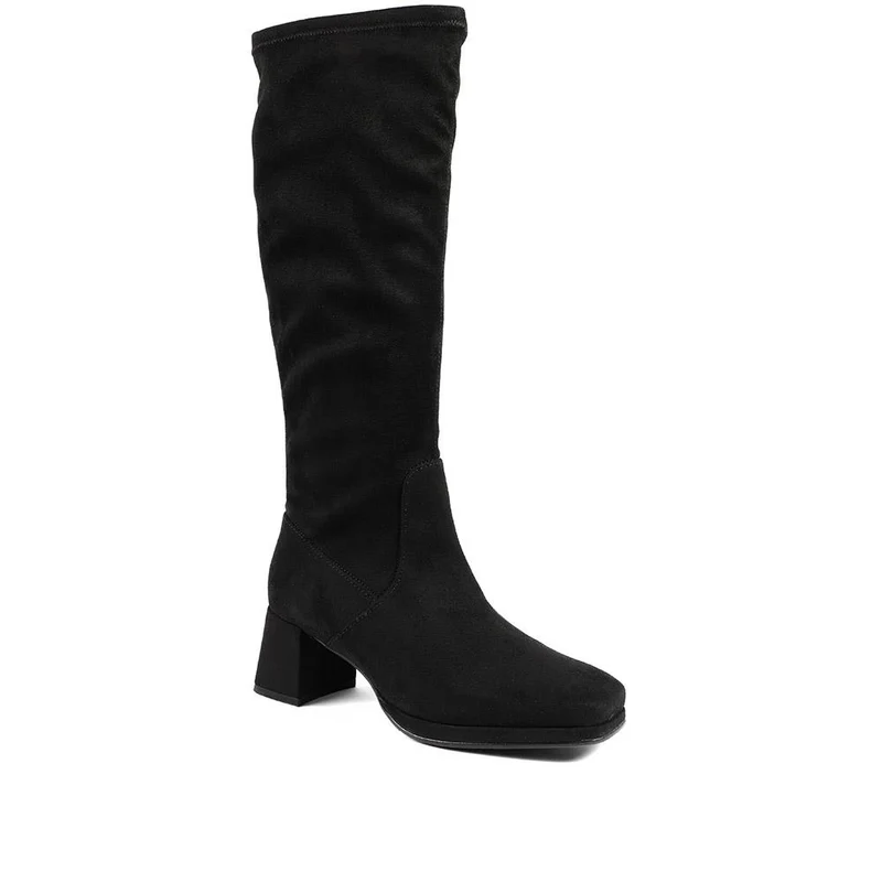 Gabor Cushioned Block Heel Zip Fasten Long Boots - GAB42531 / 328 950 - Black