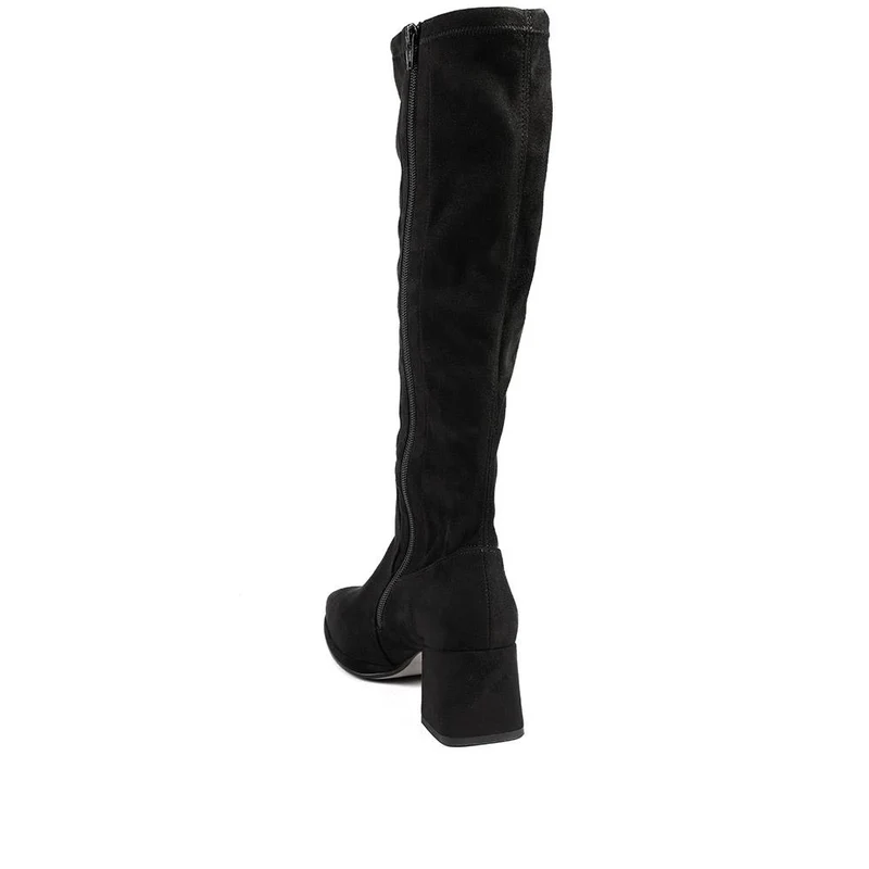 Gabor Cushioned Block Heel Zip Fasten Long Boots - GAB42531 / 328 950 - Black