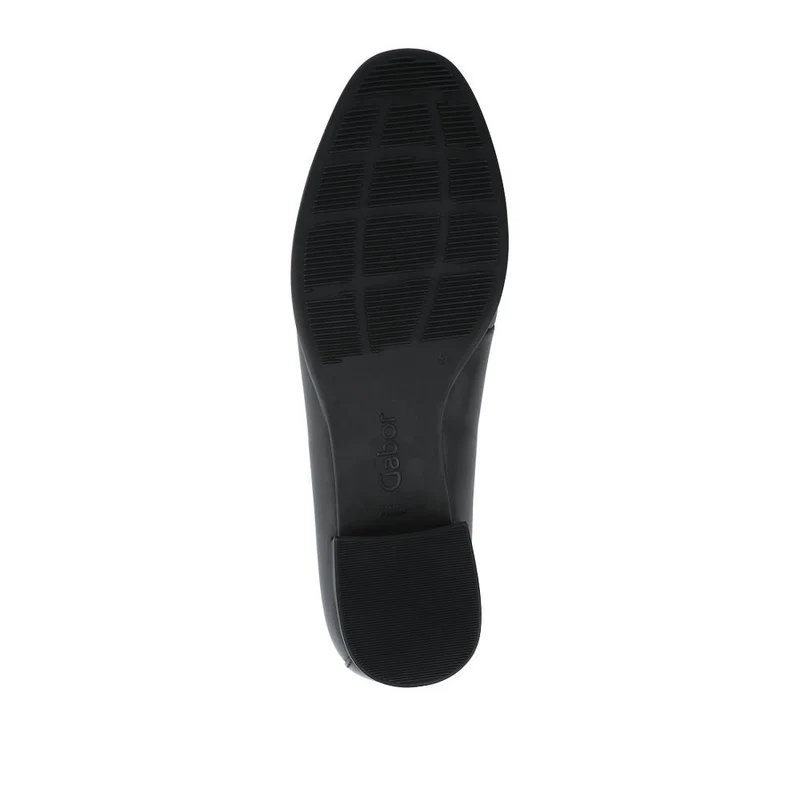 Gabor Smart Leather Heeled Penny Loafers - GAB42538 / 328 948 - Black Leather