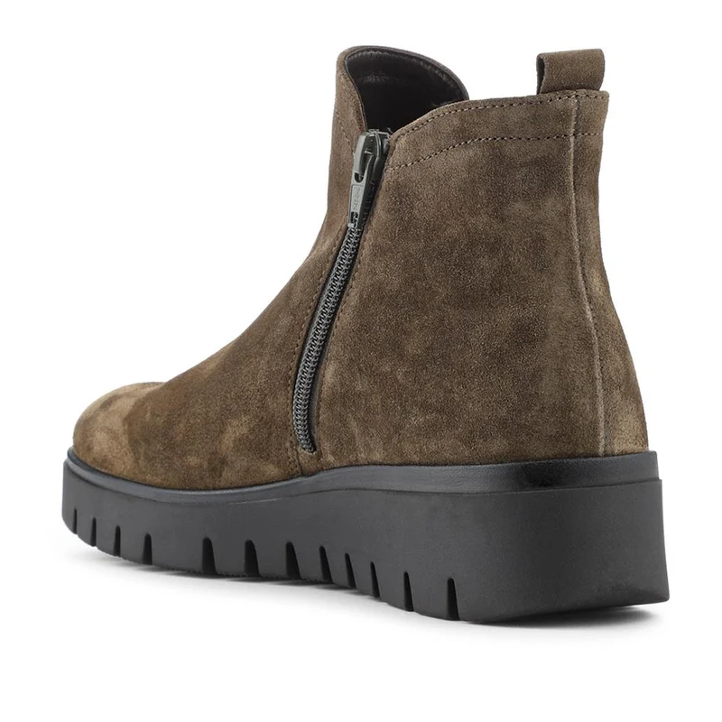 Dublin Gabor Chunky Leather Ankle Boots - GAB40505 / 325 879 - Olive Suede
