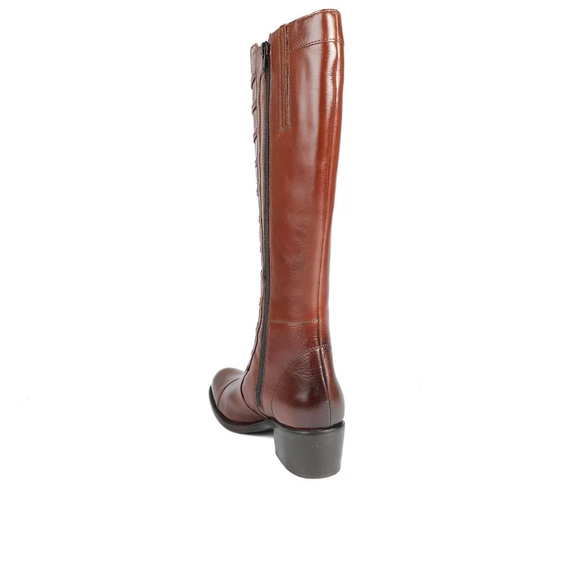Andreea Leather Long Boots - ANDREEA / 326 745 - Dark Tan