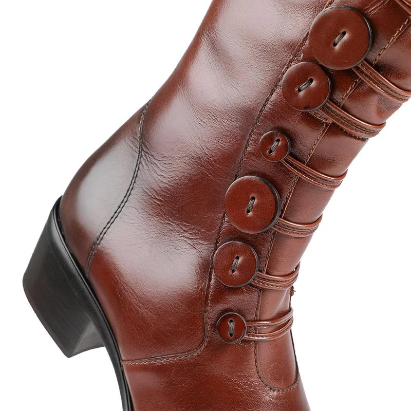 Andreea Leather Long Boots - ANDREEA / 326 745 - Dark Tan