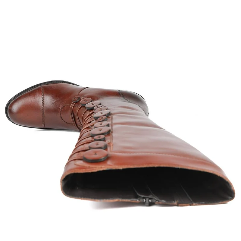 Andreea Leather Long Boots - ANDREEA / 326 745 - Dark Tan