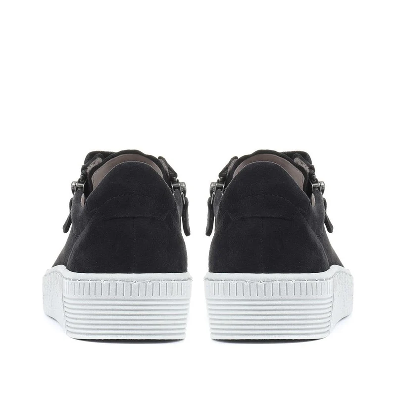 Wisdom Dual Zip Flatform Trainers - GAB31501 / 317 499 - Navy Suede