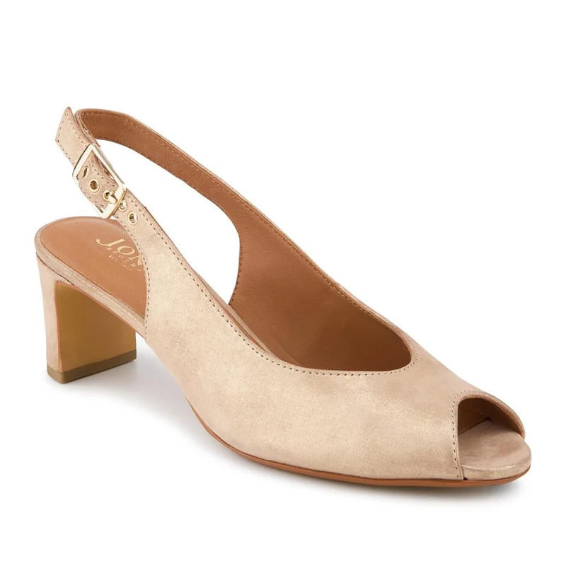 Xiomara Leather Slingback Court Shoes - XIOMARA / 327 552 - Gold Leather