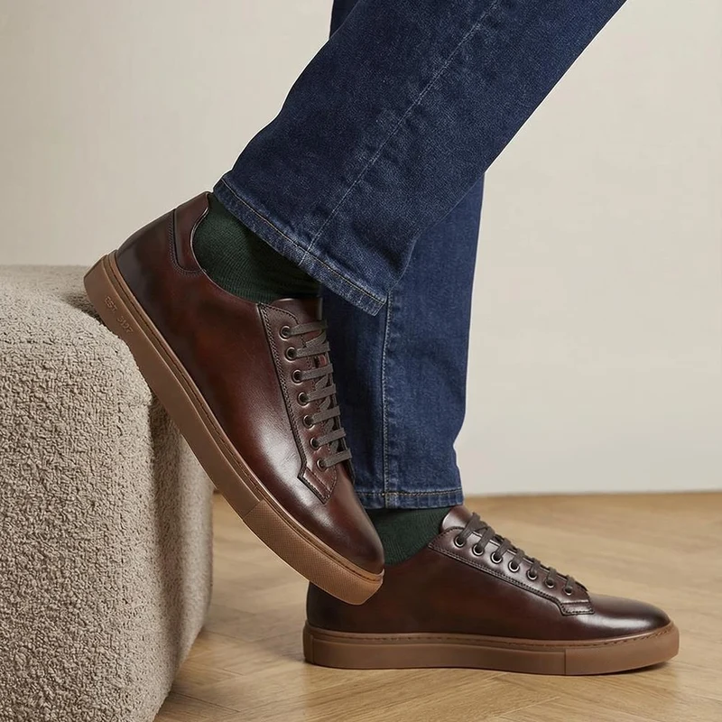 Simon Leather Men's Trainers - SIMON / 319 270 - Brown