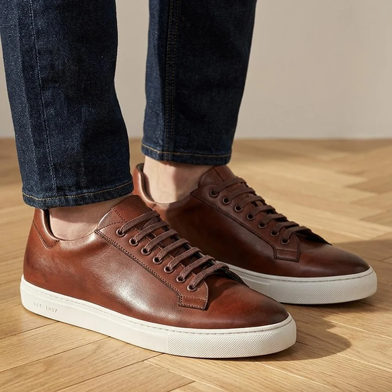 Simon Leather Men's Trainers - SIMON / 319 270 - Brown
