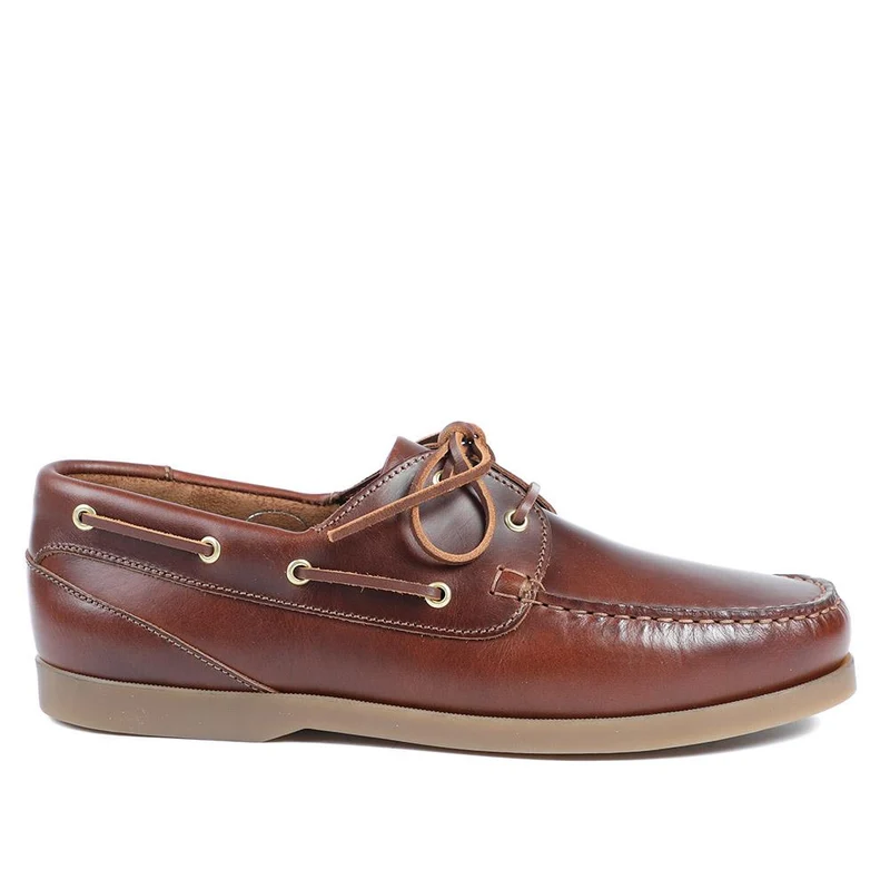 Parsons Wide Fit Leather Boat Shoes - PARSONSWIDE / 328 811 - Cognac