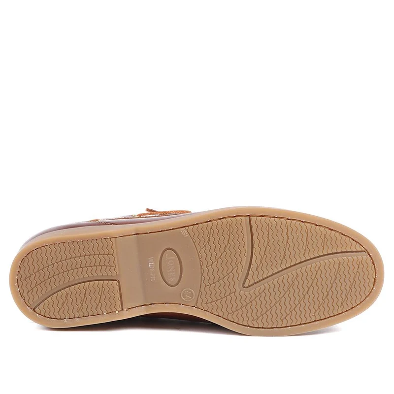 Parsons Wide Fit Leather Boat Shoes - PARSONSWIDE / 328 811 - Cognac