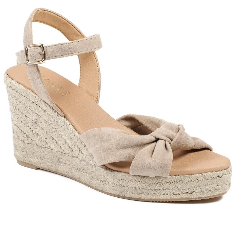 Roxie Buckled Leather Espadrilles - ROXIE / 329 083 - Sand