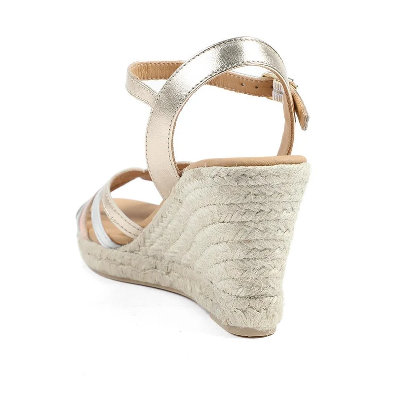 Alivia2 Leather Wedge Heel Espadrilles - ALIVIA2 / 329 068 - Gold Multi