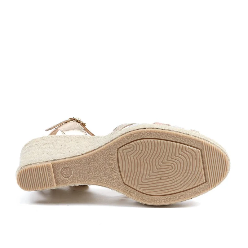 Alivia2 Leather Wedge Heel Espadrilles - ALIVIA2 / 329 068 - Gold Multi