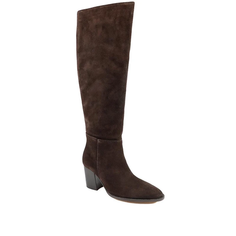 Debbie Smart Leather Long Boots - DEBBIE / 328 441 - Brown Suede