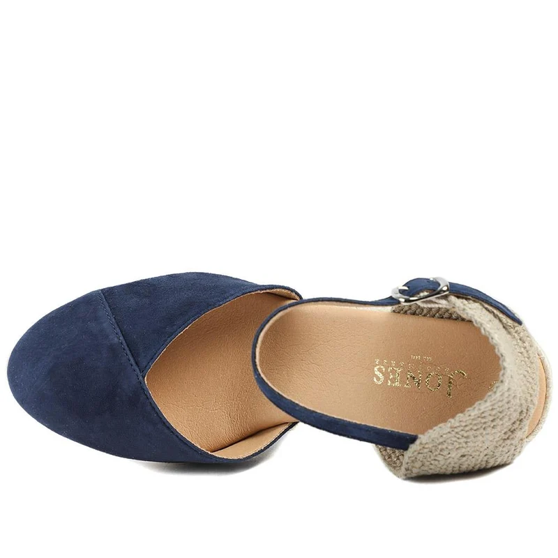 Arabella2 Leather Wedged Espadrilles - ARABELLA2 / 329 069 - Navy