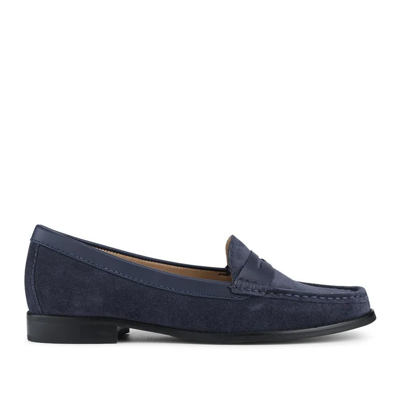 Tamsyn Smart Leather Penny Loafers - TAMSYN / 329 033 - Navy Suede