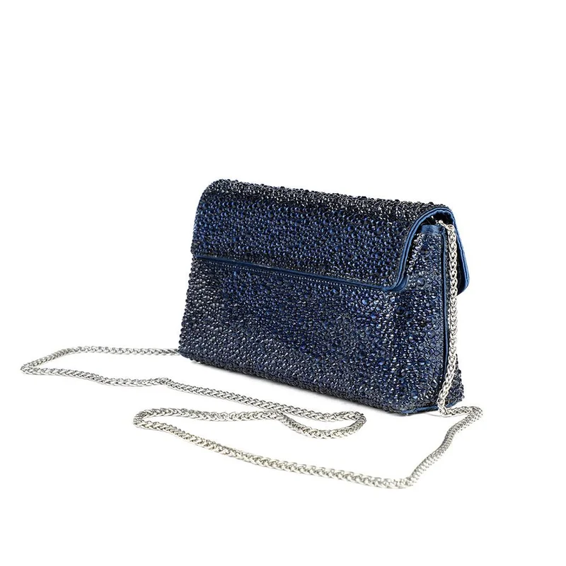 Vertigo Touch Fasten Embellished Clutch Bag - VERTIGO / 328 606 - Navy Sparkle