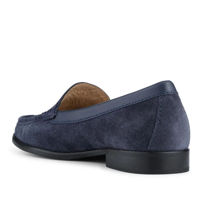 Tamsyn Smart Leather Penny Loafers - TAMSYN / 329 033 - Navy Suede