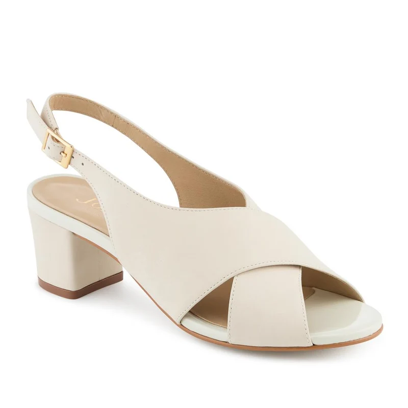 Geenah Smart Leather Slingback Sandals - GEENAH / 329 037 - Off White Nubuck