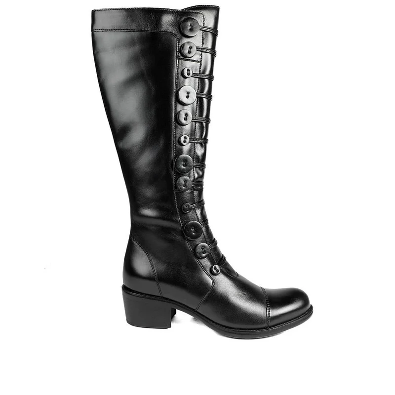 Andreea Leather Long Boots - ANDREEA / 326 745 - Black