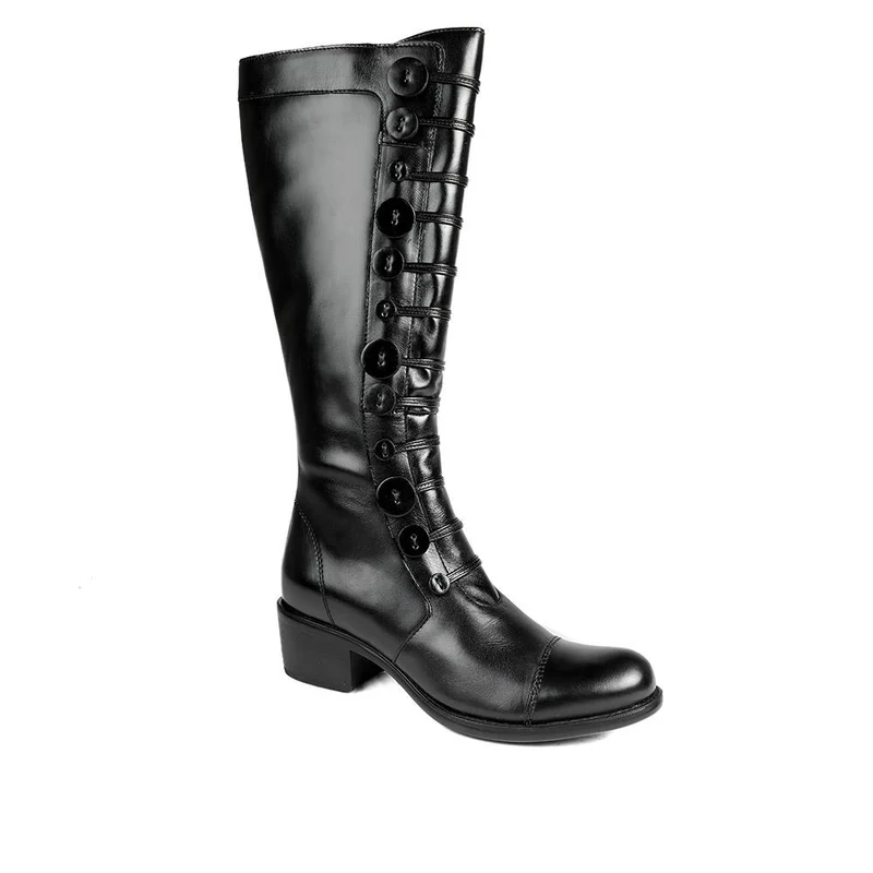 Andreea Leather Long Boots - ANDREEA / 326 745 - Black