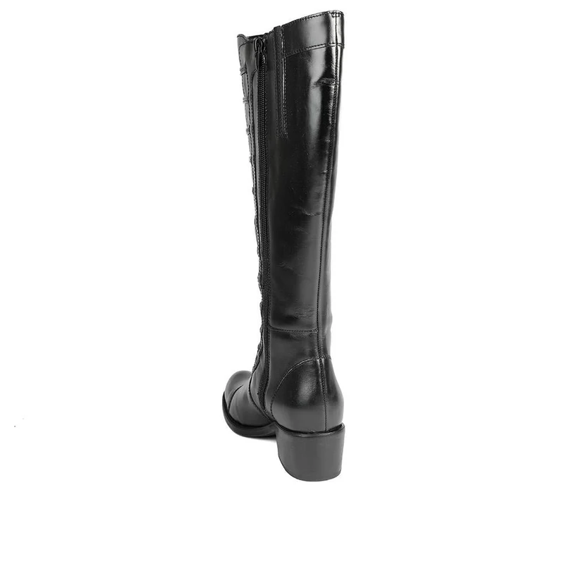 Andreea Leather Long Boots - ANDREEA / 326 745 - Black