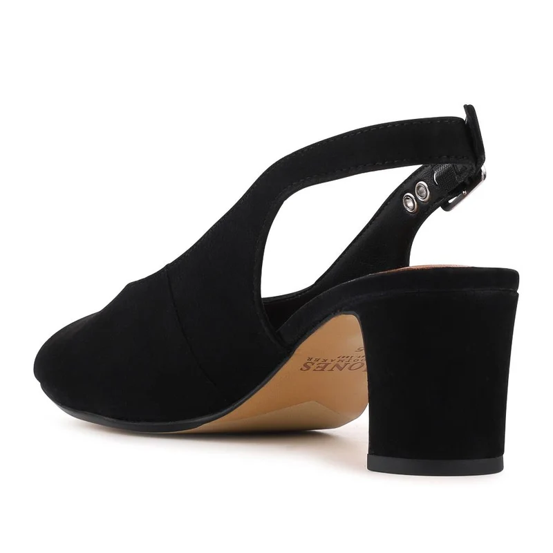 Xiomara Leather Slingback Court Shoes - XIOMARA / 327 552 - Black Suede