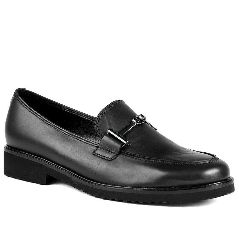 Gabor Leather Buckle Detail Moccasins - GAB42550 / 329 076 - Black