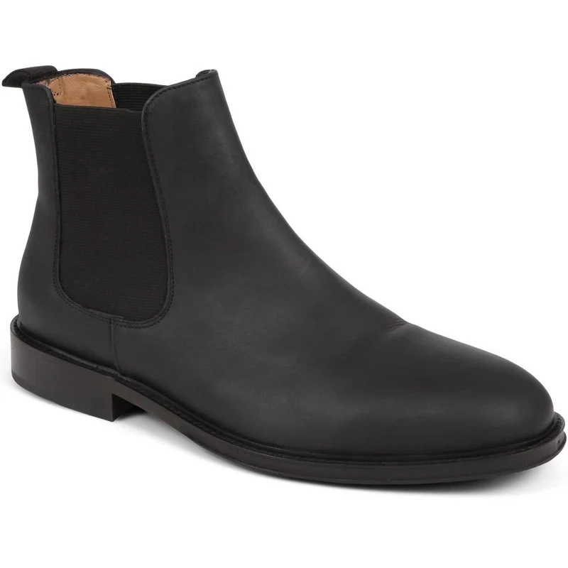 Debden Oiled Nubuck Leather Chelsea Boots - DEBDEN / 320 461 - Black Nubuck