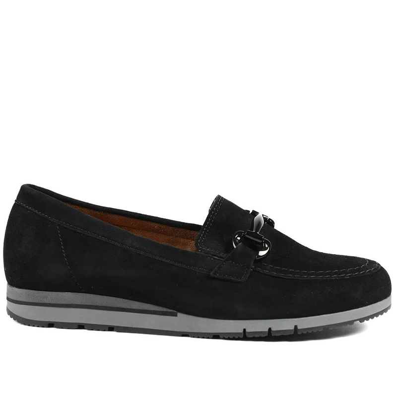 Gabor Wide Fit Leather Wedge Heel Loafers - GAB42548 / 329 080