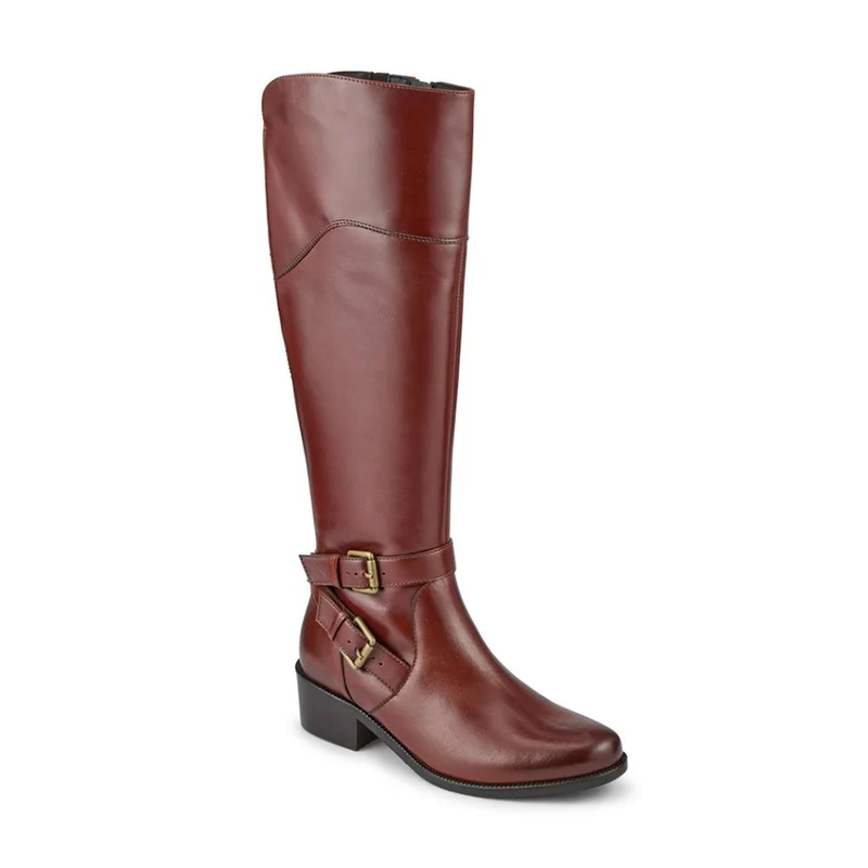 Phoebe Slim Calf-Fit Leather Long Boots - PHOEBE1S / 327 749 - Tan