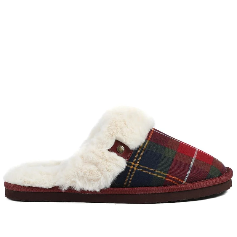 Barbour Claudia Tartan Mule Slippers - BARBR42506 / 328 565