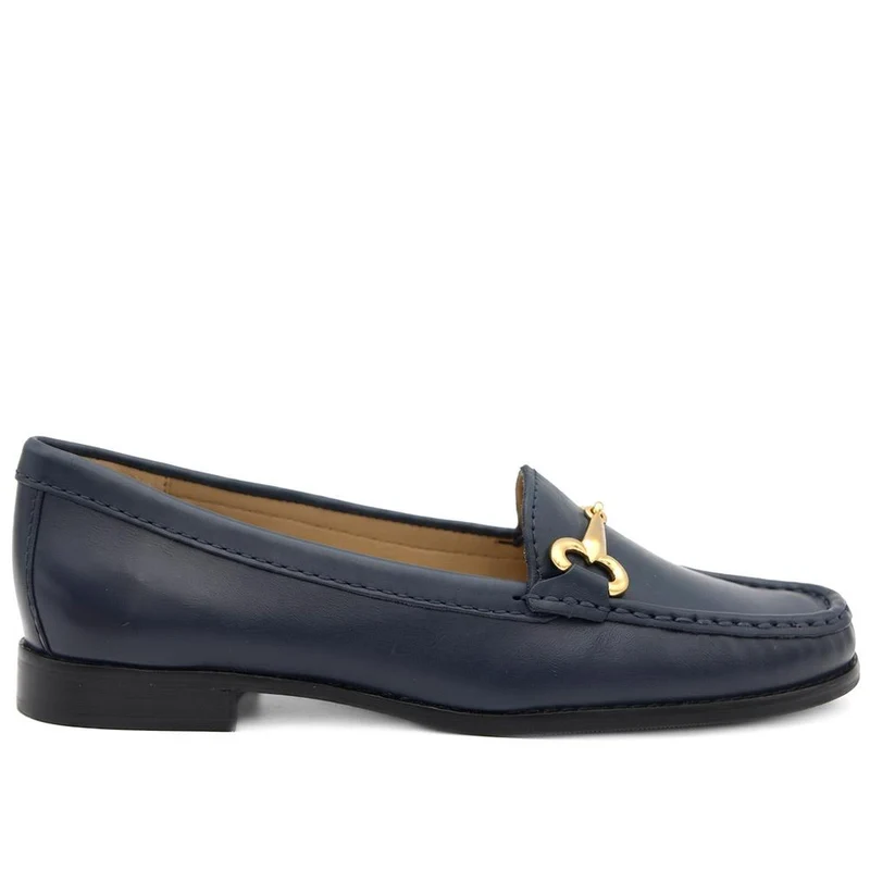 Lorella Wide-Fit Slip-On Shoes - LORELLAWIDE / 327 459 - Navy Leather
