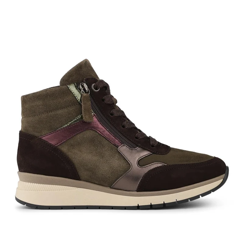 Gabor Wide Fit Leather Zip Fasten Hi Top Trainers - GAB42530 / 328 945