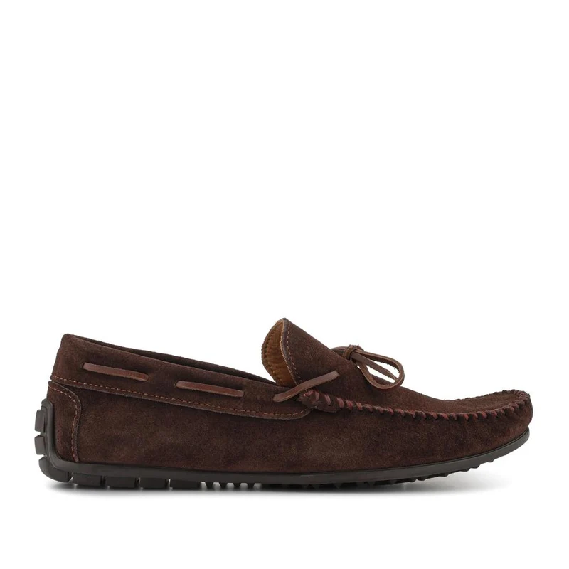 Zeke Leather Full Slippers - ZEKE / 328 015 - Dark Brown Suede