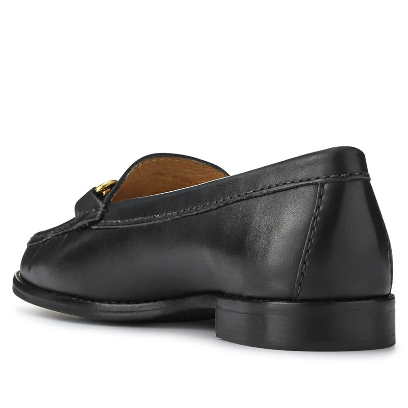 Lorella Leather Heeled Loafers - LORELLA / 327 456 - Black Leather